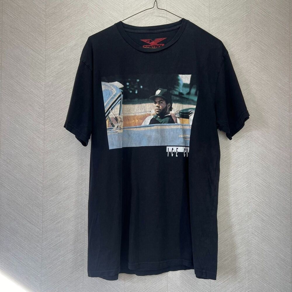 Control Black Graphic T-shirt  Ice Cube Mens L